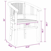 Produktbild för Stol 2 pcs Brun 63 x 58 x 89 cm Massivt teakträ