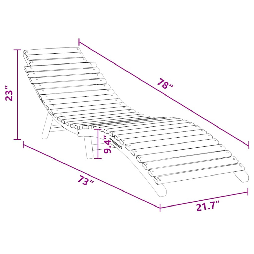 Produktbild för Solstol Brun 198 x 55 x 58,5 cm Massivt teakträ