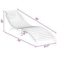 Produktbild för Solstol Brun 198 x 55 x 58,5 cm Massivt teakträ