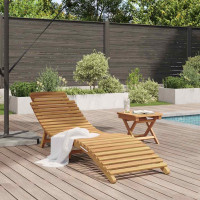 Produktbild för Solstol Brun 198 x 55 x 58,5 cm Massivt teakträ