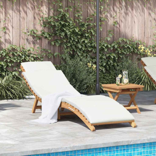 vidaXL Trädgård Sunlounger Brun 198 x 55 x 58,5 cm Massivt teakträ