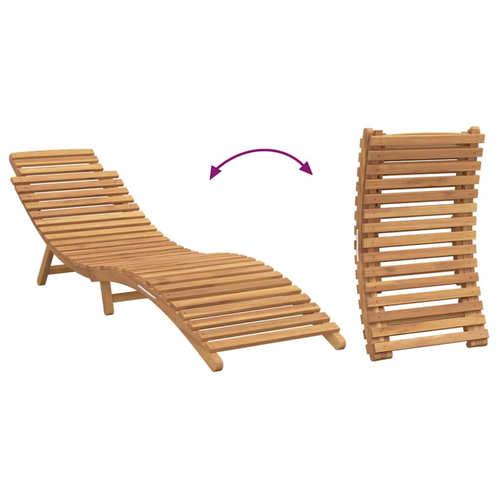 Produktbild för Trädgård Sunlounger Brun 198 x 55 x 58,5 cm Massivt teakträ