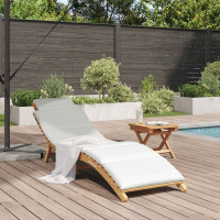 Produktbild för Trädgård Sunlounger Brun 198 x 55 x 58,5 cm Massivt teakträ