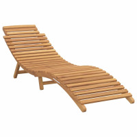 Produktbild för Trädgård Sunlounger Brun 198 x 55 x 58,5 cm Massivt teakträ