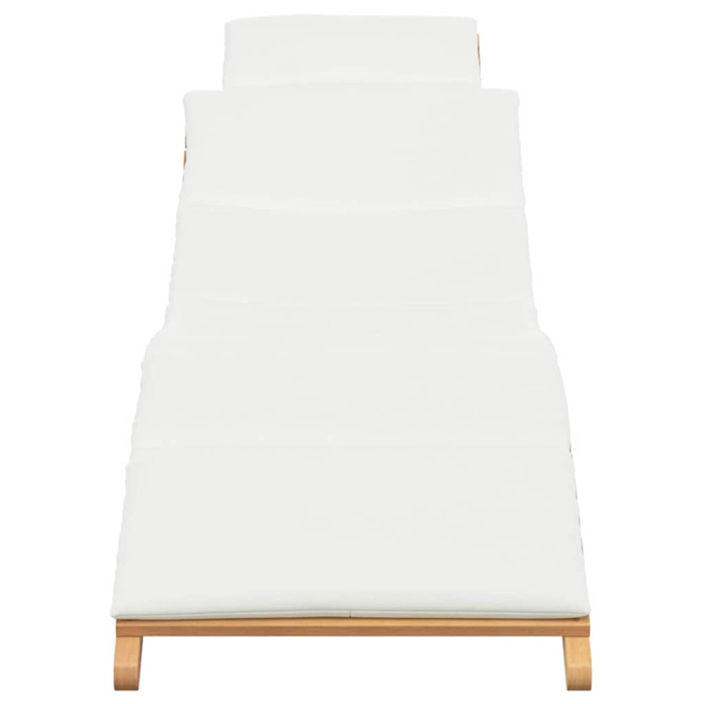 Produktbild för Trädgård Sunlounger Brun 198 x 55 x 58,5 cm Massivt teakträ