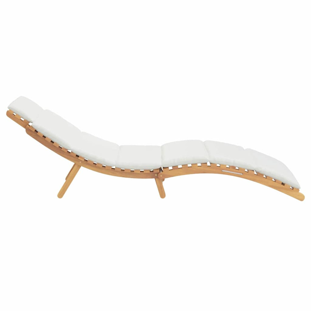 Produktbild för Trädgård Sunlounger Brun 198 x 55 x 58,5 cm Massivt teakträ