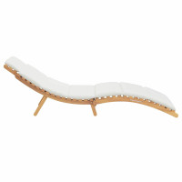 Produktbild för Trädgård Sunlounger Brun 198 x 55 x 58,5 cm Massivt teakträ