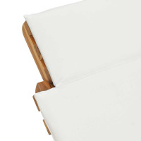 Produktbild för Trädgård Sunlounger Brun 198 x 55 x 58,5 cm Massivt teakträ