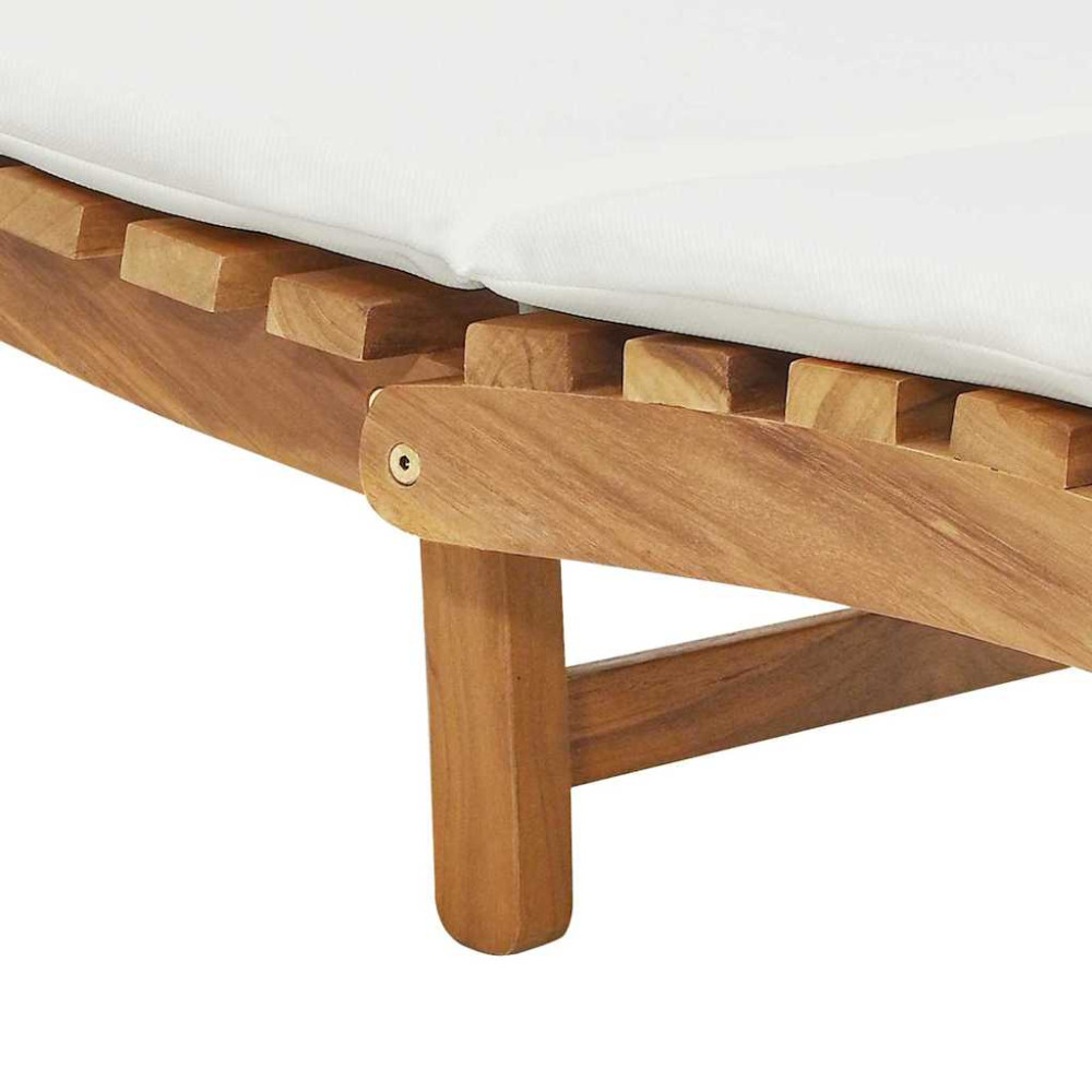 Produktbild för Trädgård Sunlounger Brun 198 x 55 x 58,5 cm Massivt teakträ