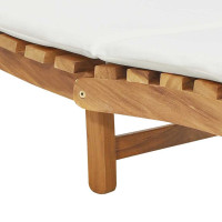 Produktbild för Trädgård Sunlounger Brun 198 x 55 x 58,5 cm Massivt teakträ