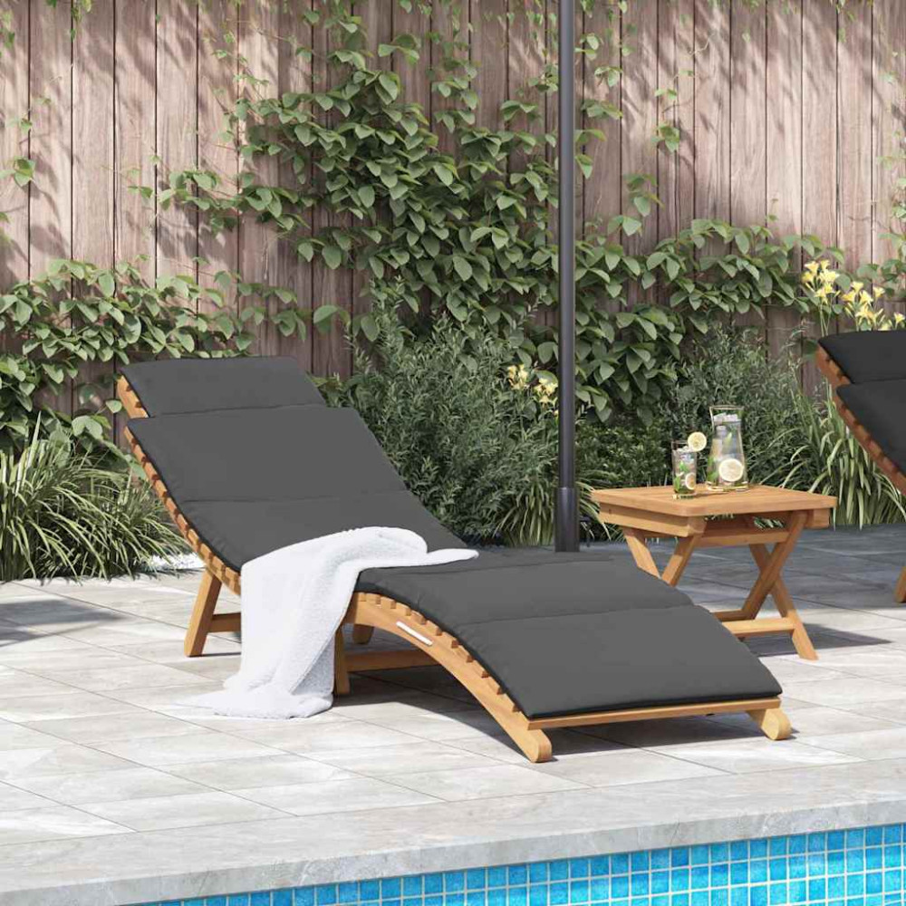 Produktbild för Trädgård Sunlounger Brun 198 x 55 x 58,5 cm Massivt teakträ