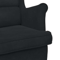 Produktbild för Gungstol med kudde Svart 92 x 71 x 100 cm Plywood
