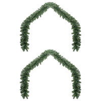 Produktbild för Julgirlander 2 pcs Grön 20 m PVC