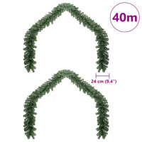 Produktbild för Julgirlander 2 pcs Grön 20 m PVC