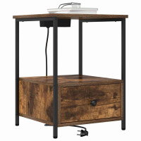 Produktbild för Nattduksbord 2 pcs Rökt ek 42 x 41 x 56 cm Konstruerat trä