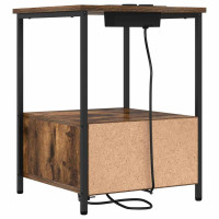 Produktbild för Nattduksbord 2 pcs Rökt ek 42 x 41 x 56 cm Konstruerat trä