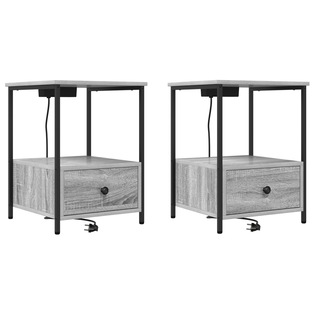 Produktbild för Nattduksbord 2 pcs Grå Sonoma 42 x 41 x 56 cm Konstruerat trä