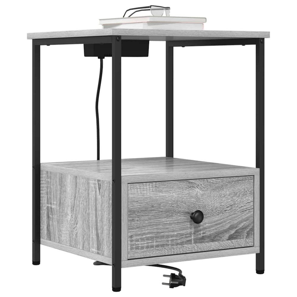 Produktbild för Nattduksbord 2 pcs Grå Sonoma 42 x 41 x 56 cm Konstruerat trä
