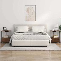 Produktbild för Nattduksbord 2 pcs Brun Ek 42 x 41 x 56 cm Konstruerat trä