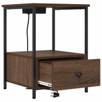 Produktbild för Nattduksbord 2 pcs Brun Ek 42 x 41 x 56 cm Konstruerat trä