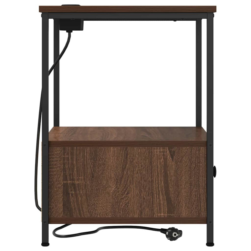 Produktbild för Nattduksbord 2 pcs Brun Ek 42 x 41 x 56 cm Konstruerat trä