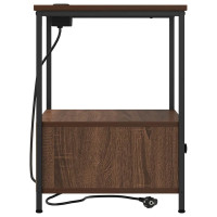 Produktbild för Nattduksbord 2 pcs Brun Ek 42 x 41 x 56 cm Konstruerat trä