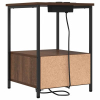 Produktbild för Nattduksbord 2 pcs Brun Ek 42 x 41 x 56 cm Konstruerat trä