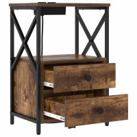 Produktbild för Nattduksbord 2 pcs Rökt ek 40 x 31 x 60 cm Konstruerat trä