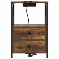 Produktbild för Nattduksbord 2 pcs Rökt ek 40 x 31 x 60 cm Konstruerat trä