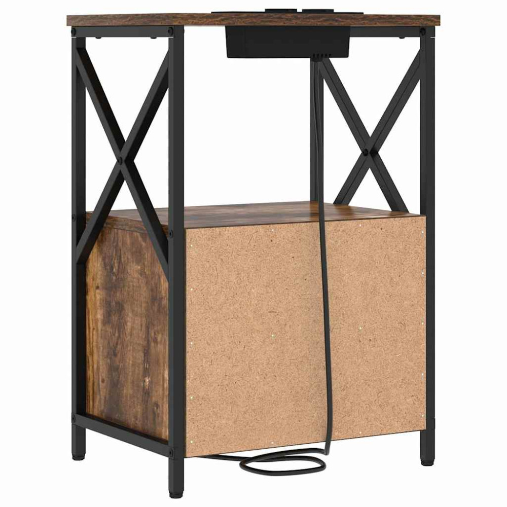 Produktbild för Nattduksbord 2 pcs Rökt ek 40 x 31 x 60 cm Konstruerat trä