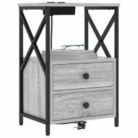 Produktbild för Nattduksbord 2 pcs Grå Sonoma 40 x 31 x 60 cm Konstruerat trä