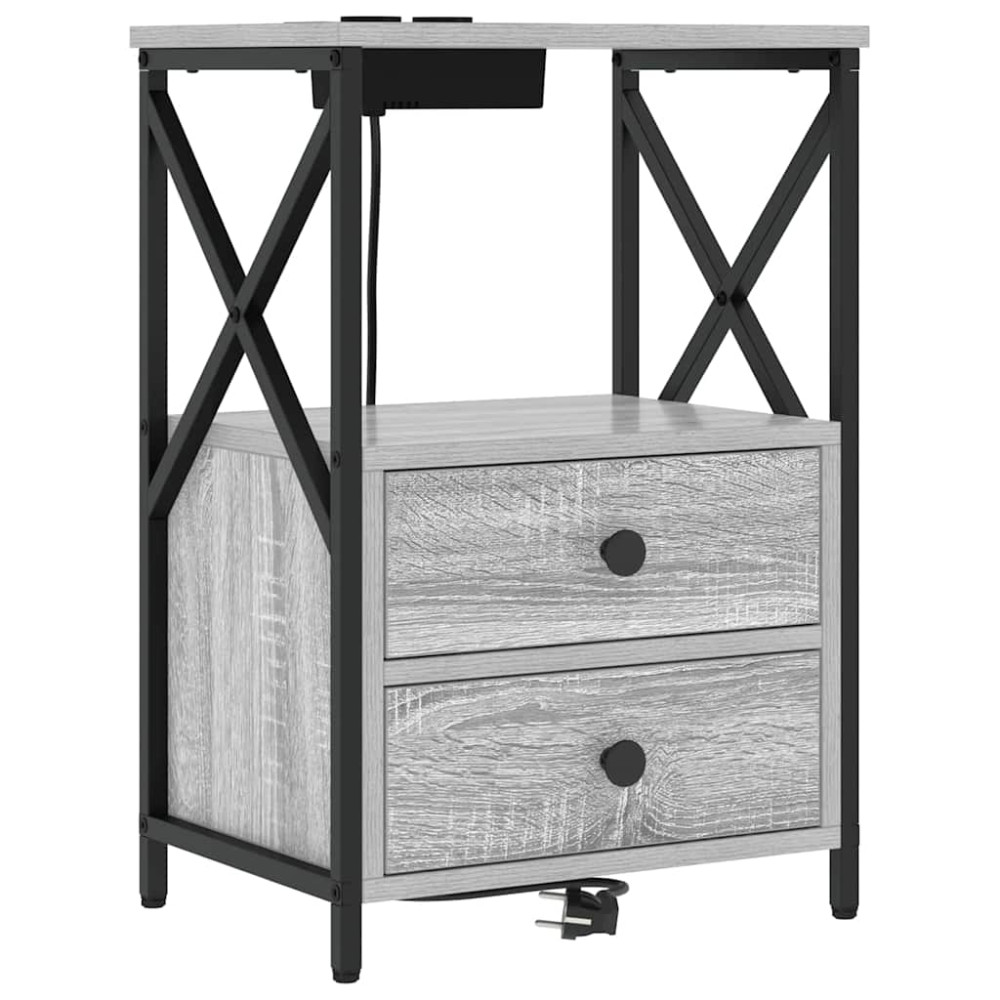 Produktbild för Nattduksbord 2 pcs Grå Sonoma 40 x 31 x 60 cm Konstruerat trä
