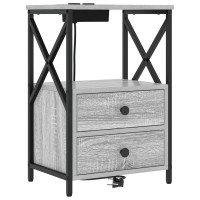 Produktbild för Nattduksbord 2 pcs Grå Sonoma 40 x 31 x 60 cm Konstruerat trä