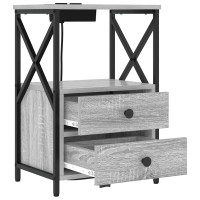 Produktbild för Nattduksbord 2 pcs Grå Sonoma 40 x 31 x 60 cm Konstruerat trä