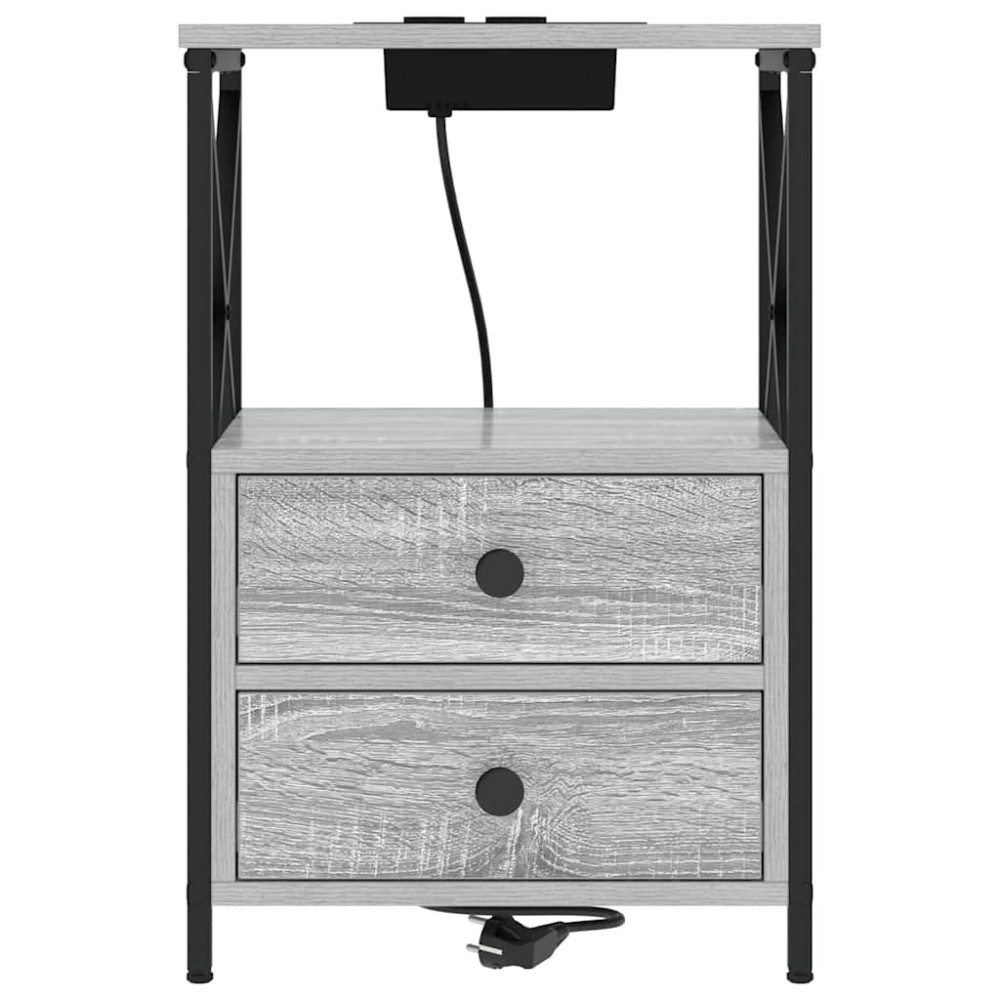 Produktbild för Nattduksbord 2 pcs Grå Sonoma 40 x 31 x 60 cm Konstruerat trä