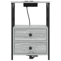 Produktbild för Nattduksbord 2 pcs Grå Sonoma 40 x 31 x 60 cm Konstruerat trä