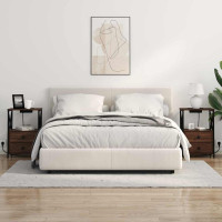 Produktbild för Nattduksbord 2 pcs Brun Ek 40 x 31 x 60 cm Konstruerat trä