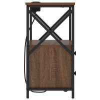 Produktbild för Nattduksbord 2 pcs Brun Ek 40 x 31 x 60 cm Konstruerat trä