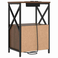 Produktbild för Nattduksbord 2 pcs Brun Ek 40 x 31 x 60 cm Konstruerat trä