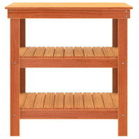 Produktbild för Arbetsbänk med hylla Vaxbrun 78,5 x 50 x 80 cm Massiv furu