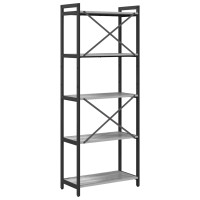 Produktbild för Hyllsystem Grå sonoma 60 x 30 x 155 cm Konstruerat trä