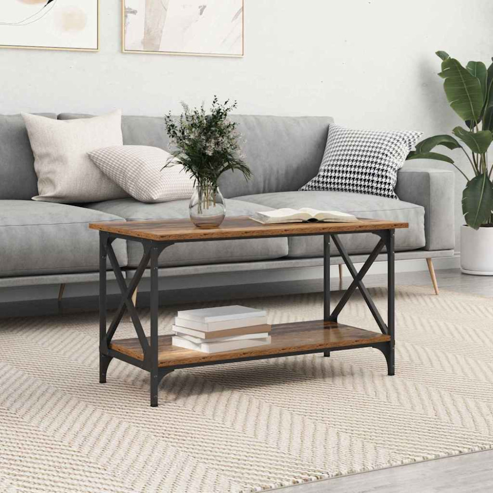 Produktbild för Kaffeebord Gammalt trä 80 x 45 x 45.5 cm Konstruerat trä