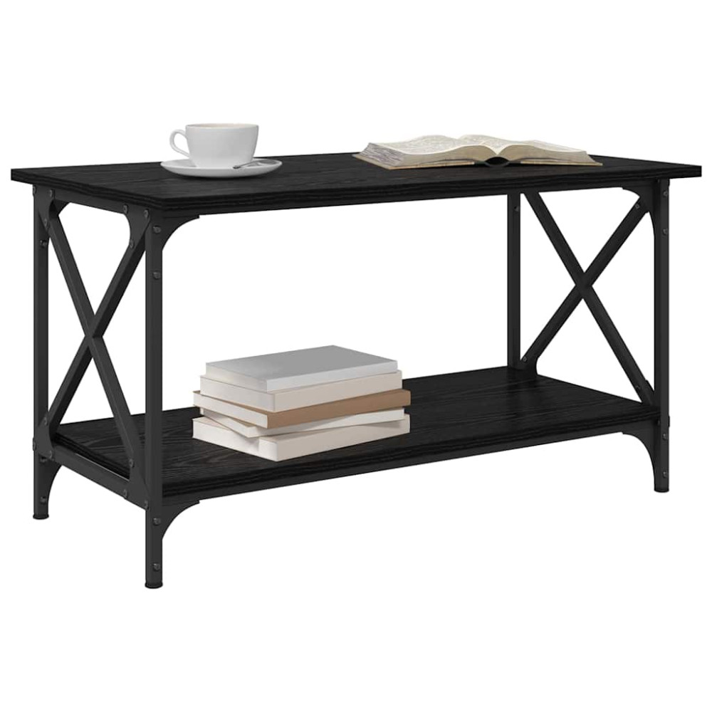 Produktbild för Kaffeebord Svart ek 80 x 45 x 45.5 cm Konstruerat trä