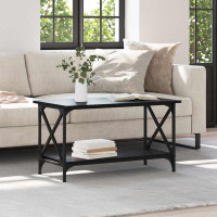 Produktbild för Kaffeebord Svart ek 80 x 45 x 45.5 cm Konstruerat trä