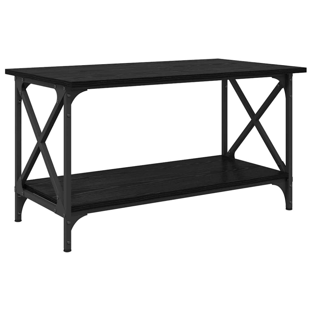 Produktbild för Kaffeebord Svart ek 80 x 45 x 45.5 cm Konstruerat trä