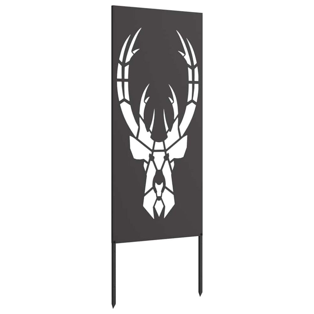 Produktbild för Trädgårds integritetsskärm Svart 50 x 140 cm Kallvalsat stål