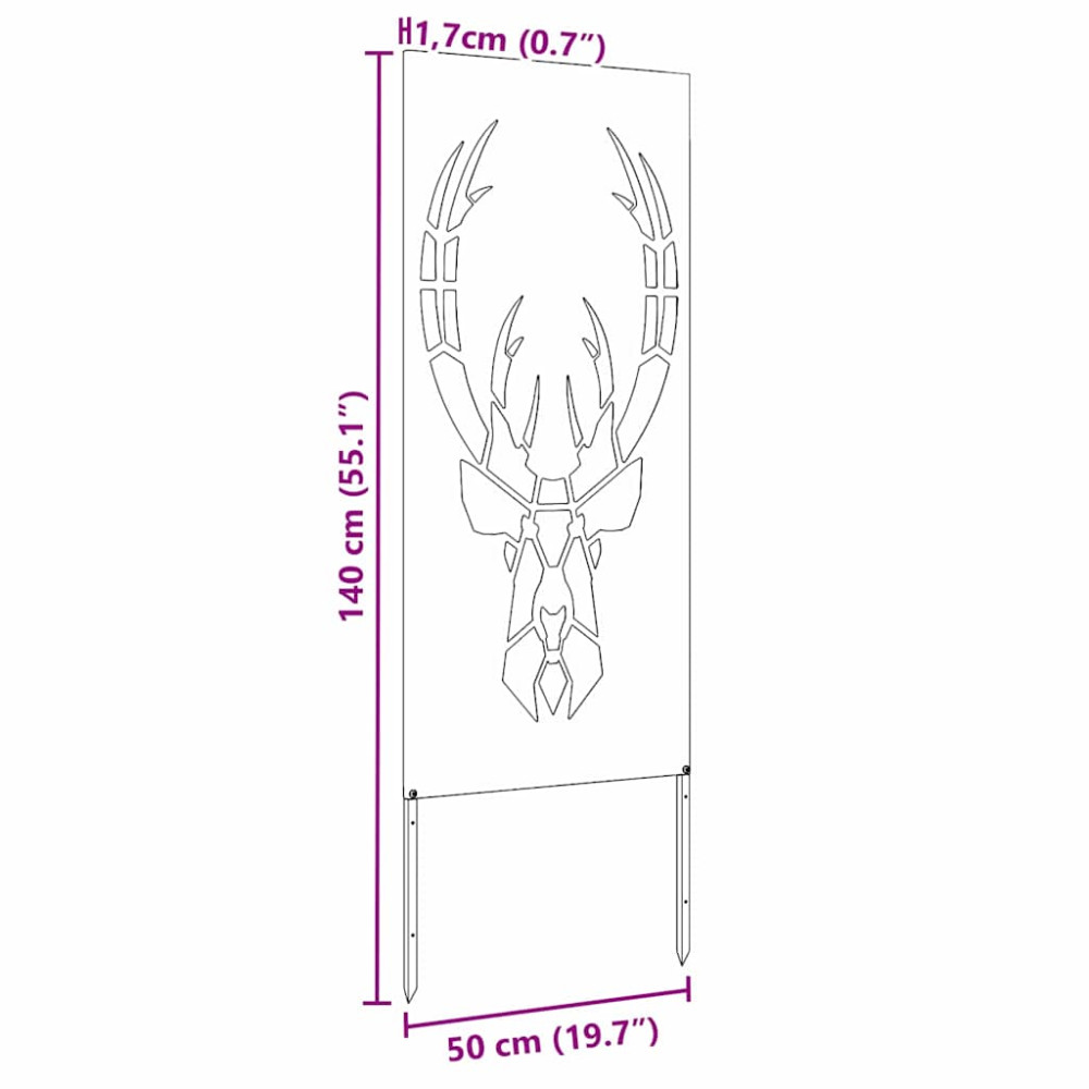 Produktbild för Trädgårds integritetsskärm Olivgrön 50 x 140 cm Kallvalsat stål