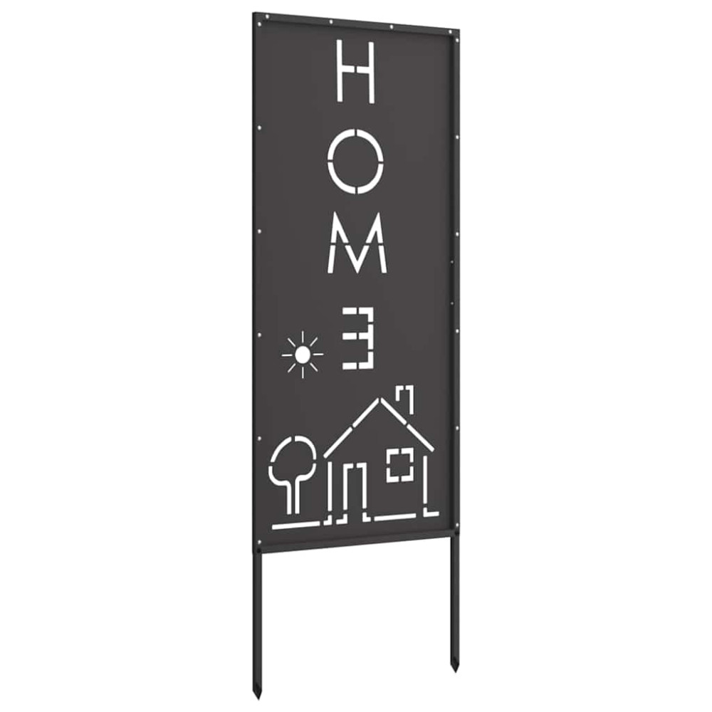 Produktbild för Trädgårds integritetsskärm Svart 50 x 140 cm Kallvalsat stål