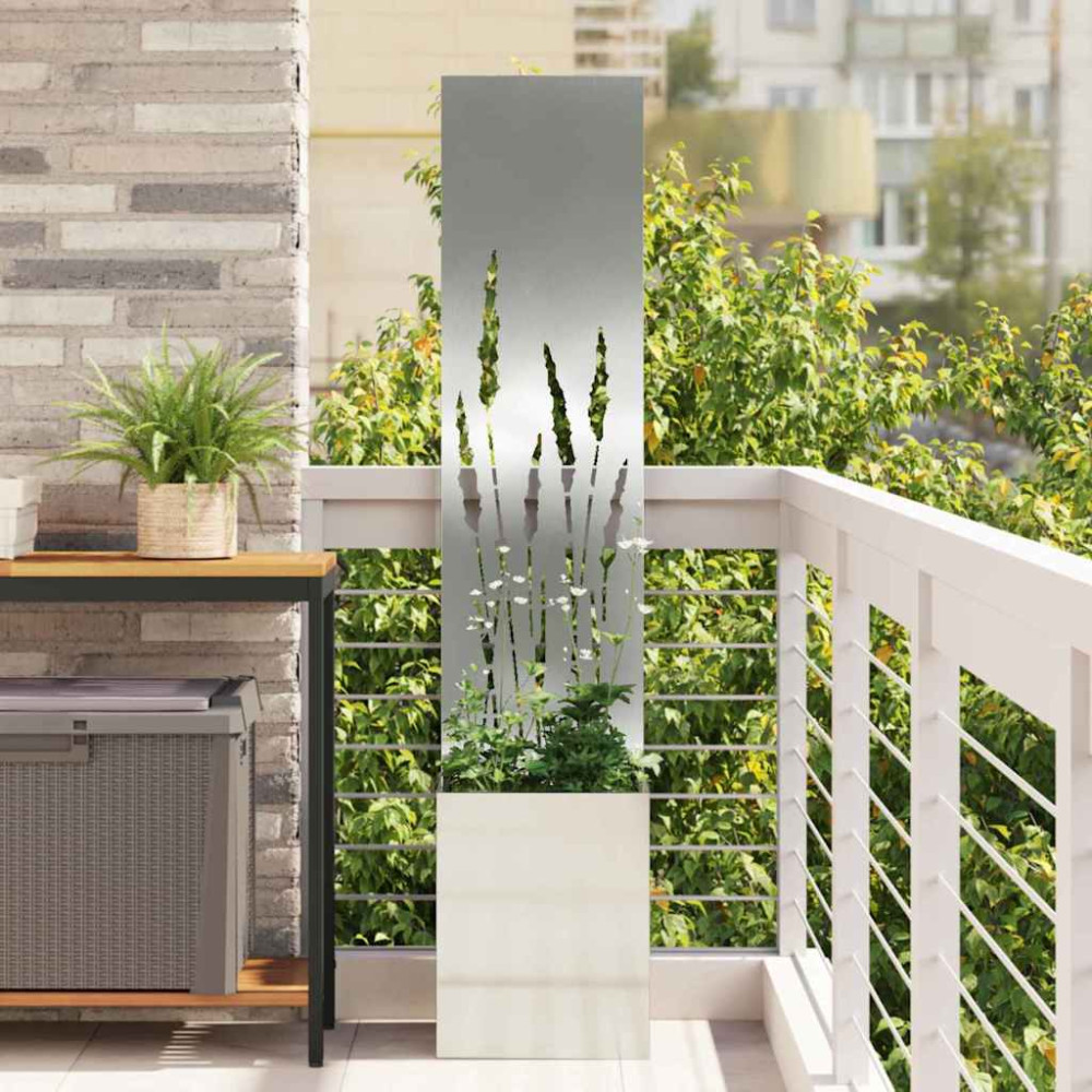 Produktbild för Trädgårds integritetsskärm Silver 32 x 150 cm Galvaniserat stål