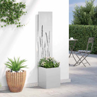 Produktbild för Trädgårds integritetsskärm Silver 32 x 150 cm Galvaniserat stål